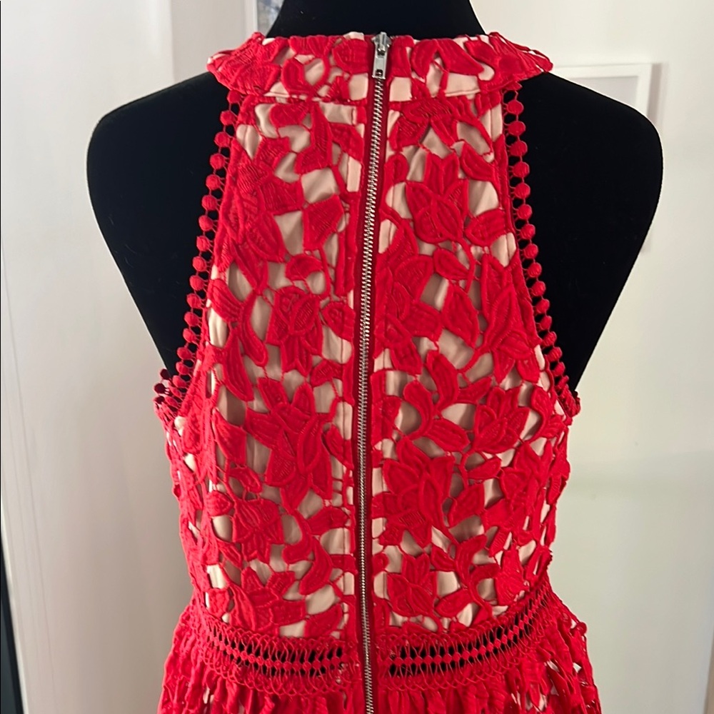 Gianni Bini Red Lace Overlay Dress - Picture 5 of 5